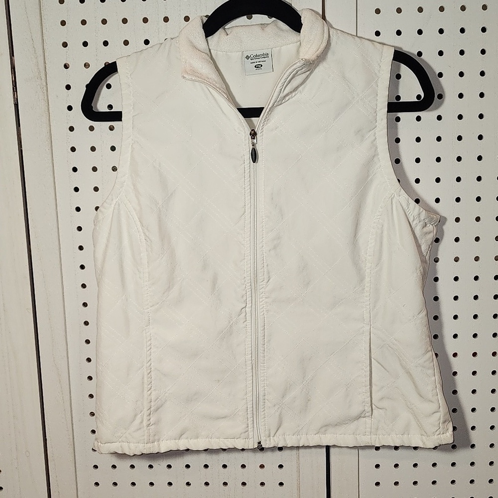 Columbia size PM White Vest Full Zip Lightweight
